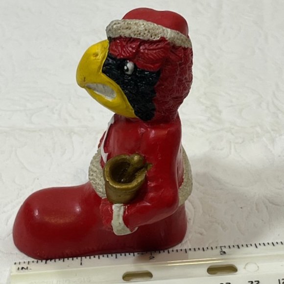 VTG Univ of Louisville Cardinals Mascot Collegiate Christmas Figurine Standing - Picture 6 of 7